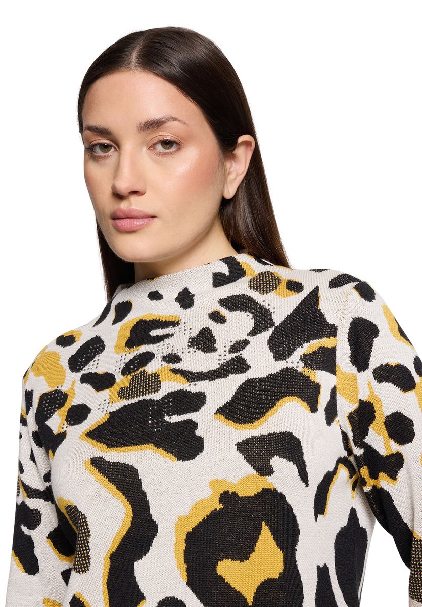 Pullover mit Animal-Print und Rundhalsausschnitt