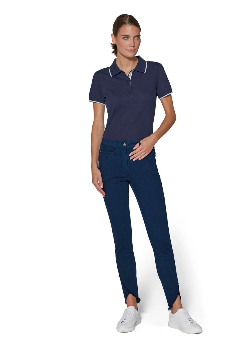 Slim-Fit Jeans mit Fransensaum