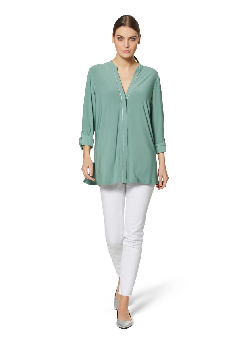 Fließende Long-Tunika Bluse