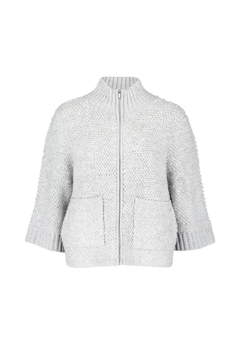 Strickjacke mit Textur und Reißverschluss