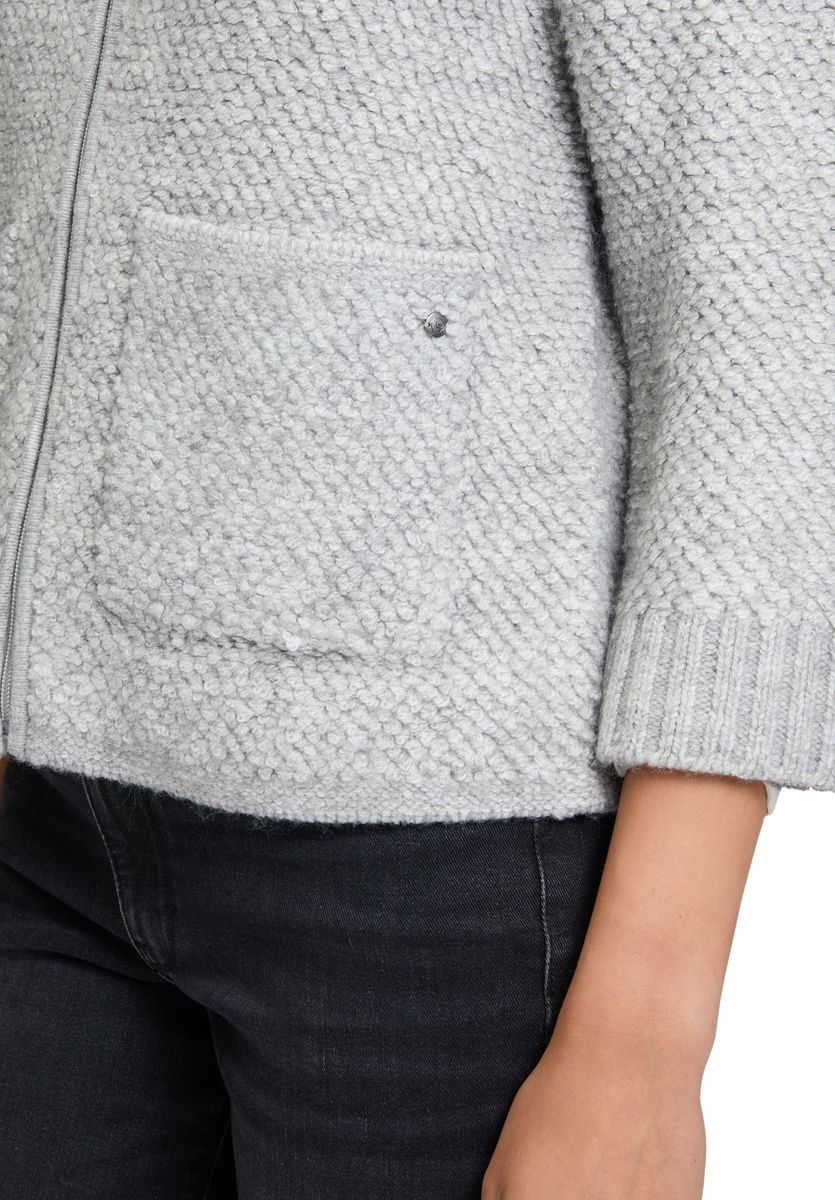 Strickjacke mit Textur und Reißverschluss