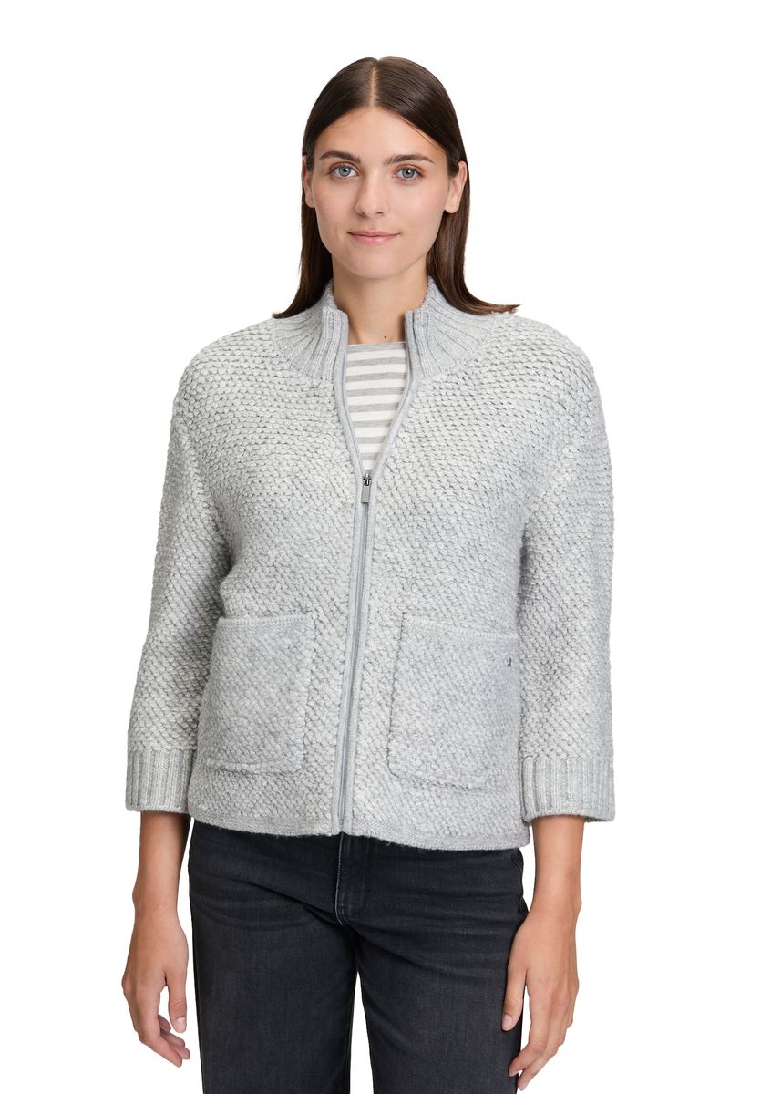 Strickjacke mit Textur und Reißverschluss