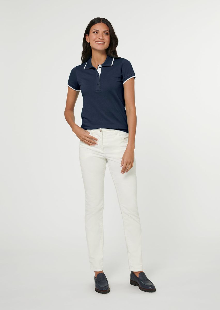 Klassisches Piqué-Poloshirt mit Kontrastkanten