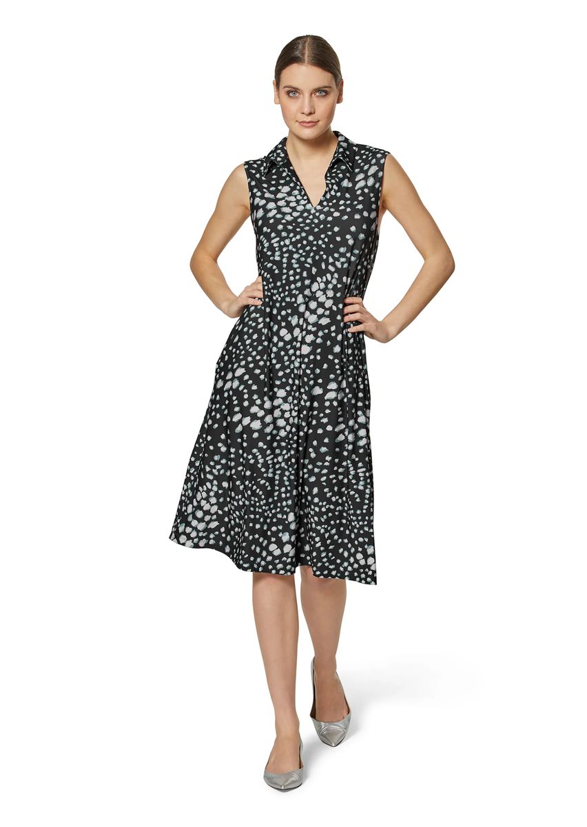 Ärmelloses Hemdblusenkleid mit Muster