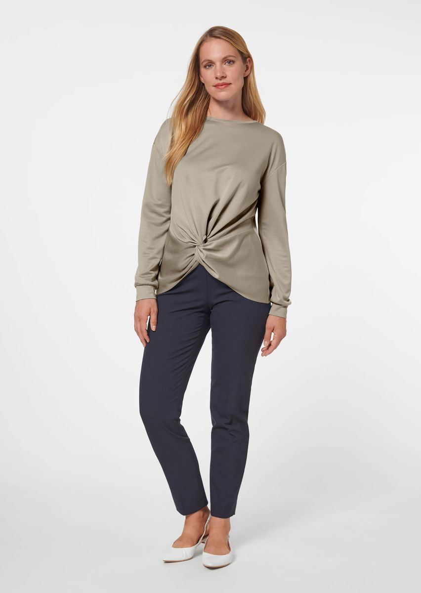 Sweatshirt mit vorderseitiger Knoten-Drapierung