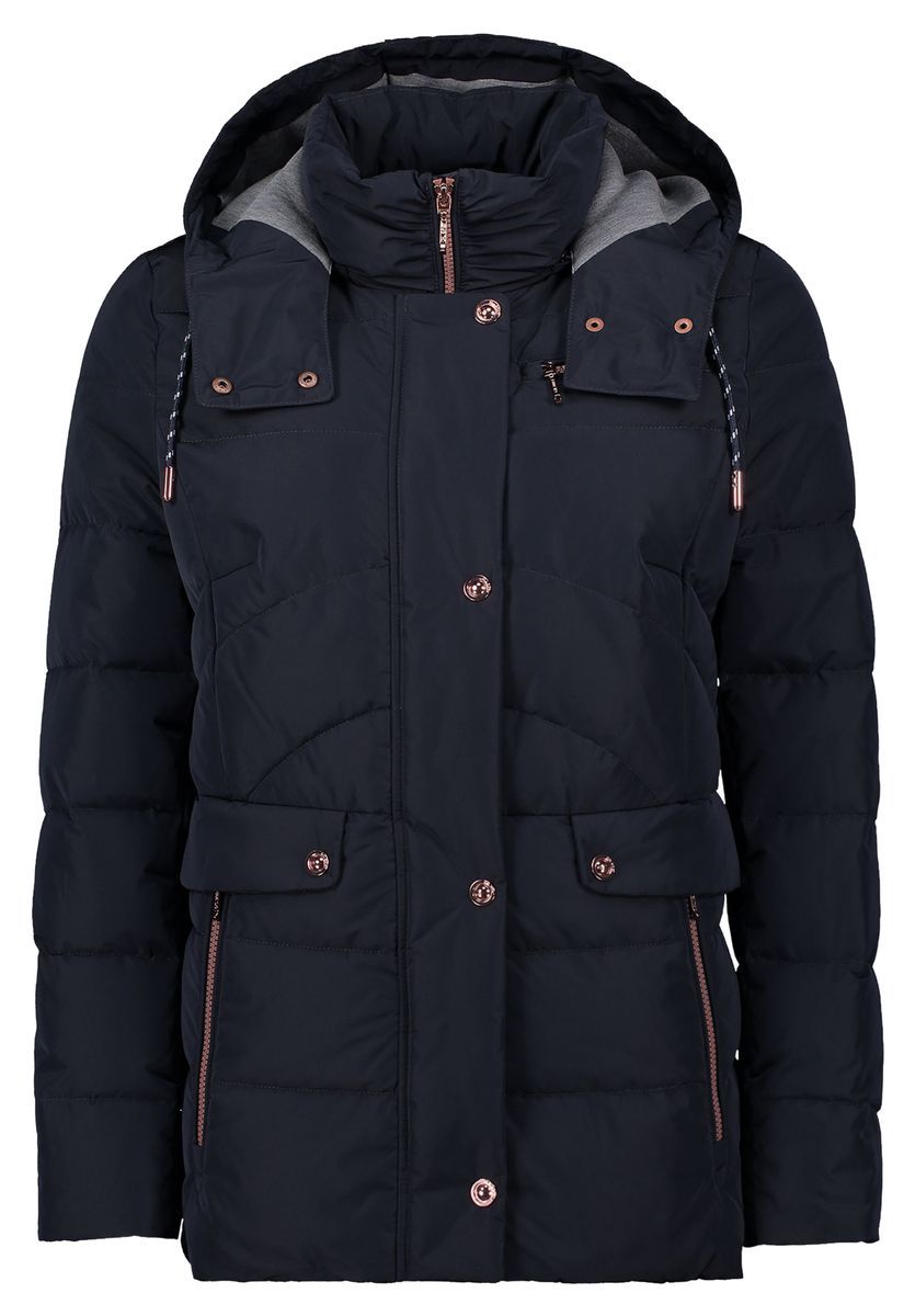 Marineblaue Gesteppte Jacke mit Kapuze