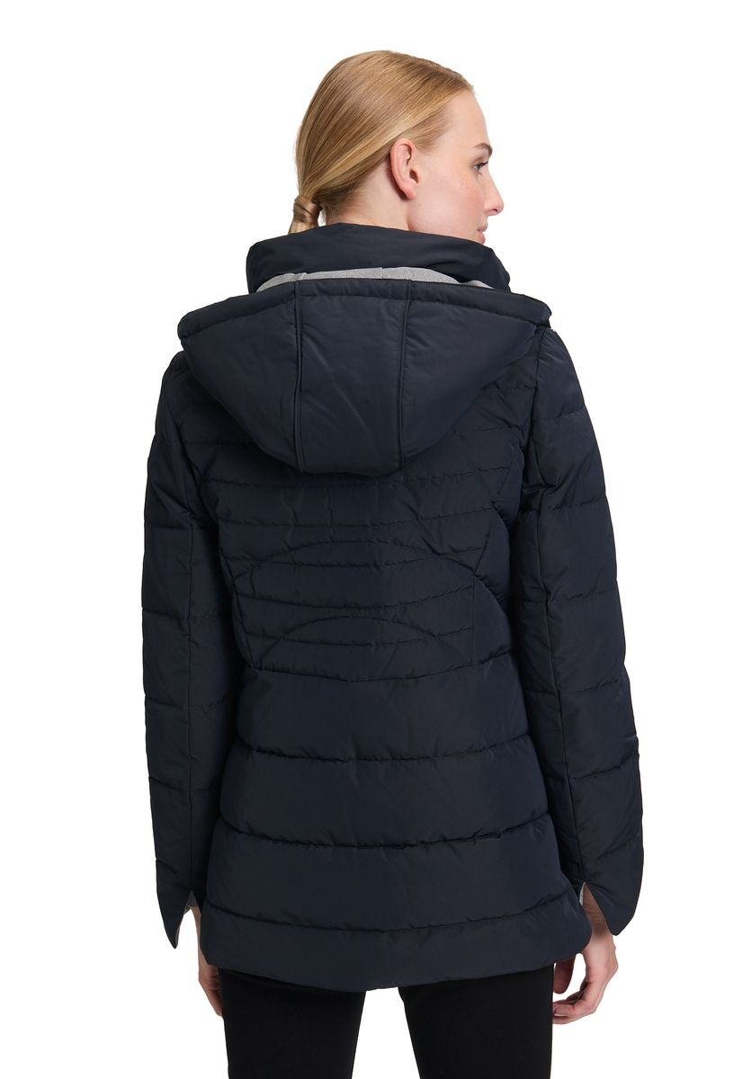 Marineblaue Gesteppte Jacke mit Kapuze