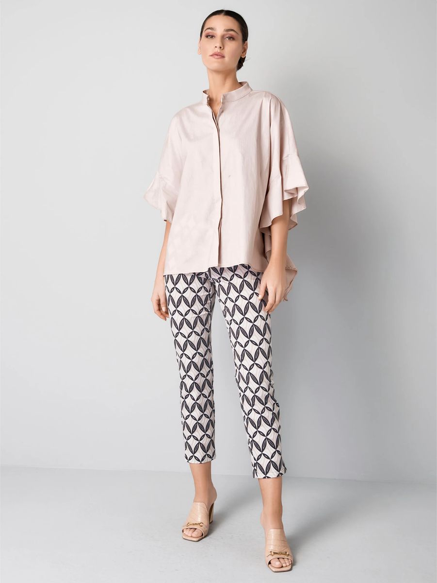 Oversized-Bluse mit Volant-Ärmeln