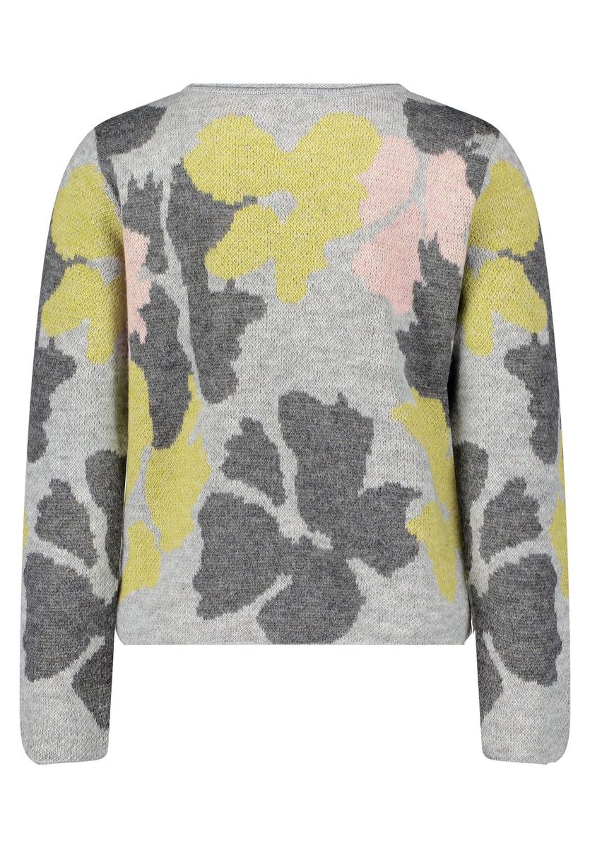 Grobstrickpullover mit floralem Jacquardmuster Modern Fit