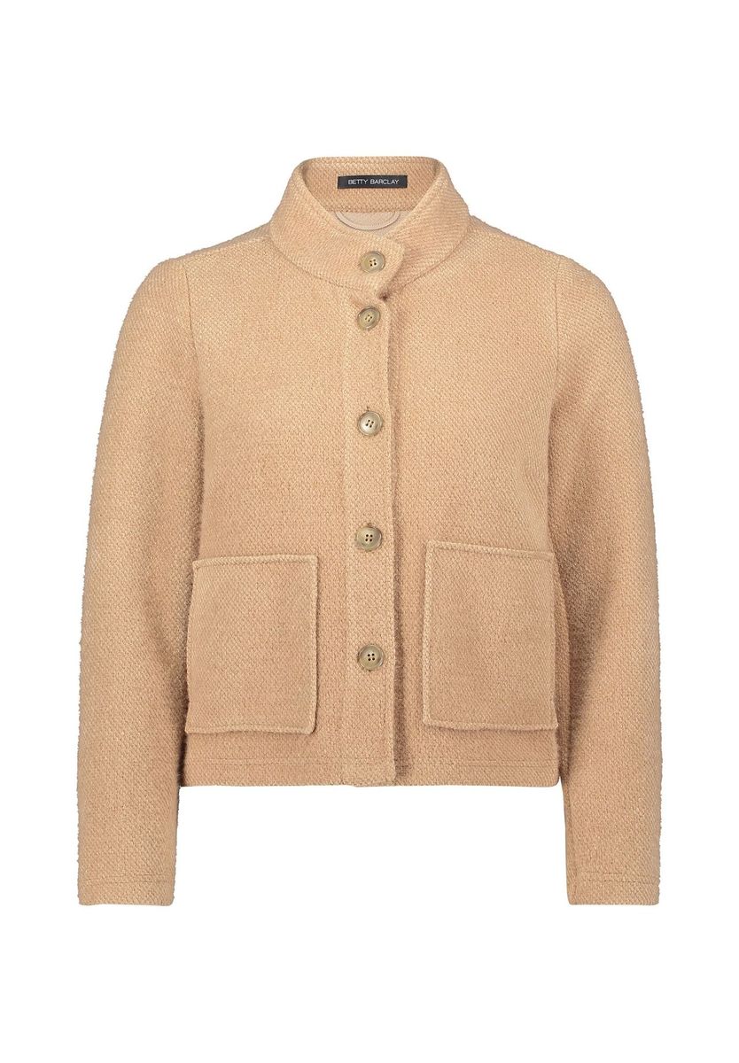 Strukturierte Freizeitjacke mit Knopfleiste