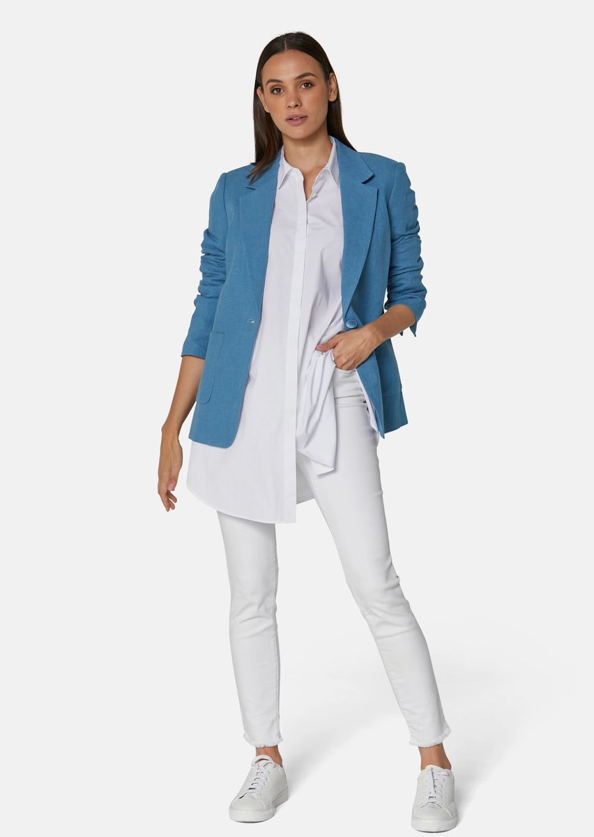 Leinenblazer in Boxy-Form