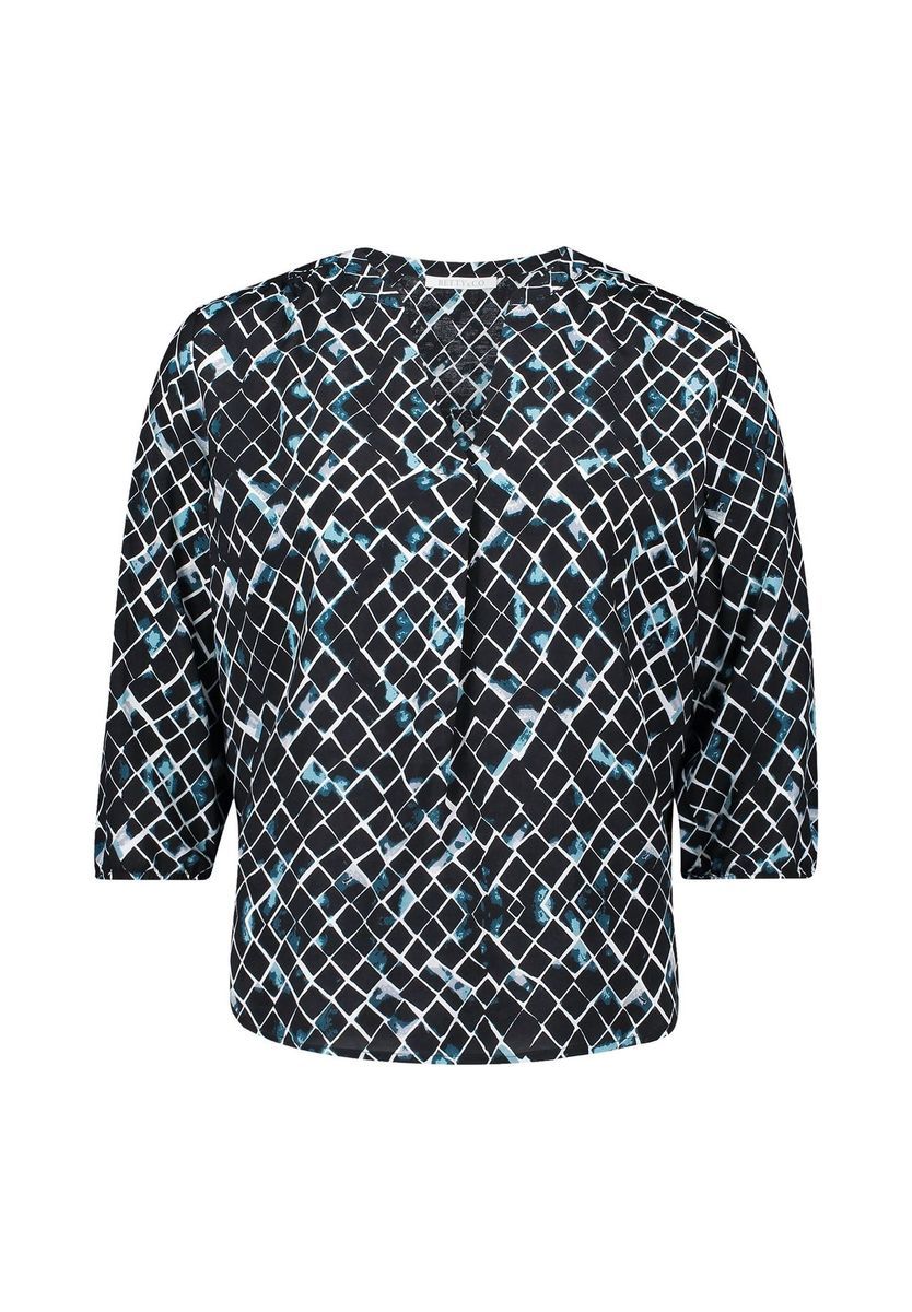 Bluse mit Druck und 3/4-Ärmeln in lockerer Passform