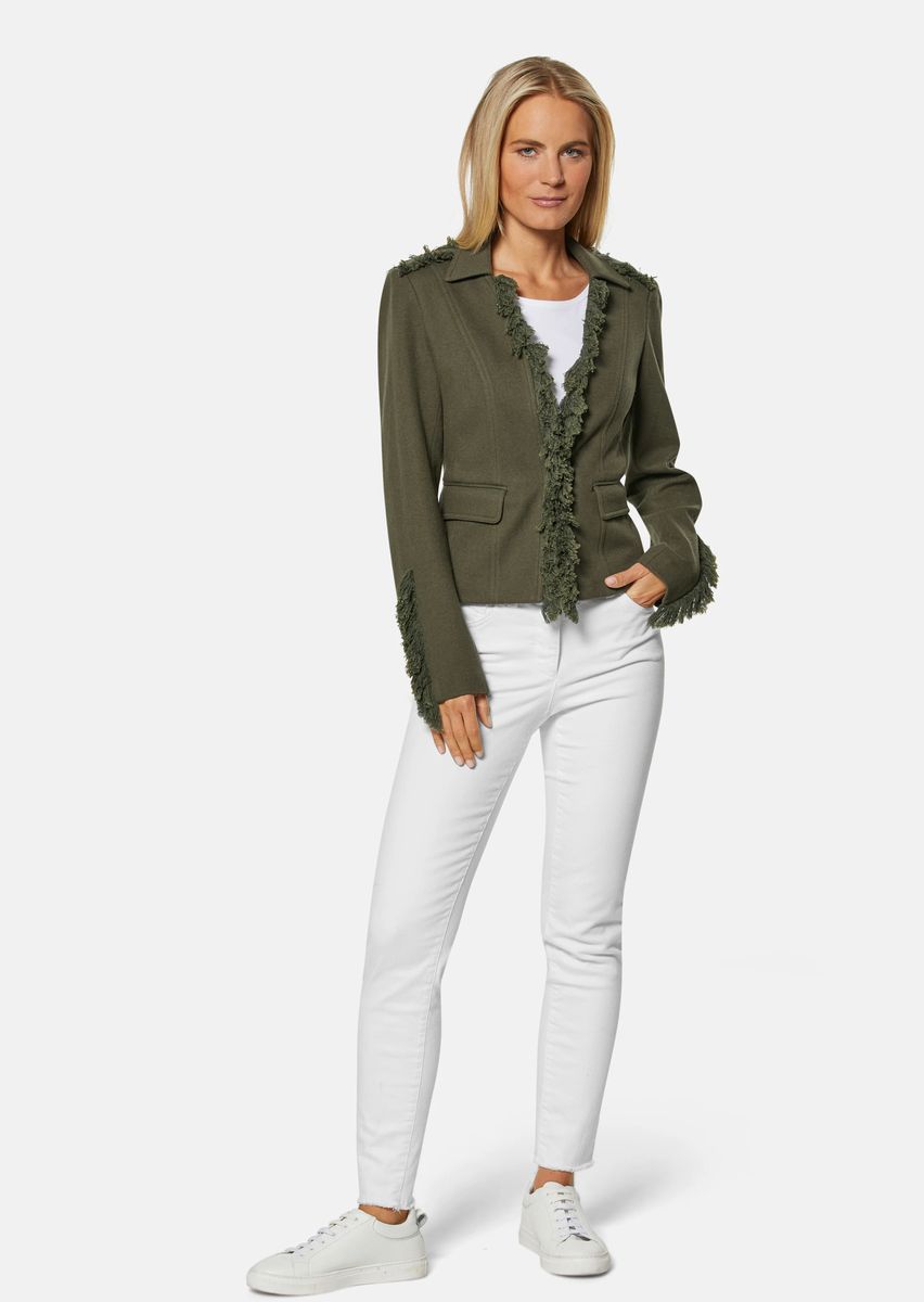 Taillierter Jersey-Blazer mit Fransen