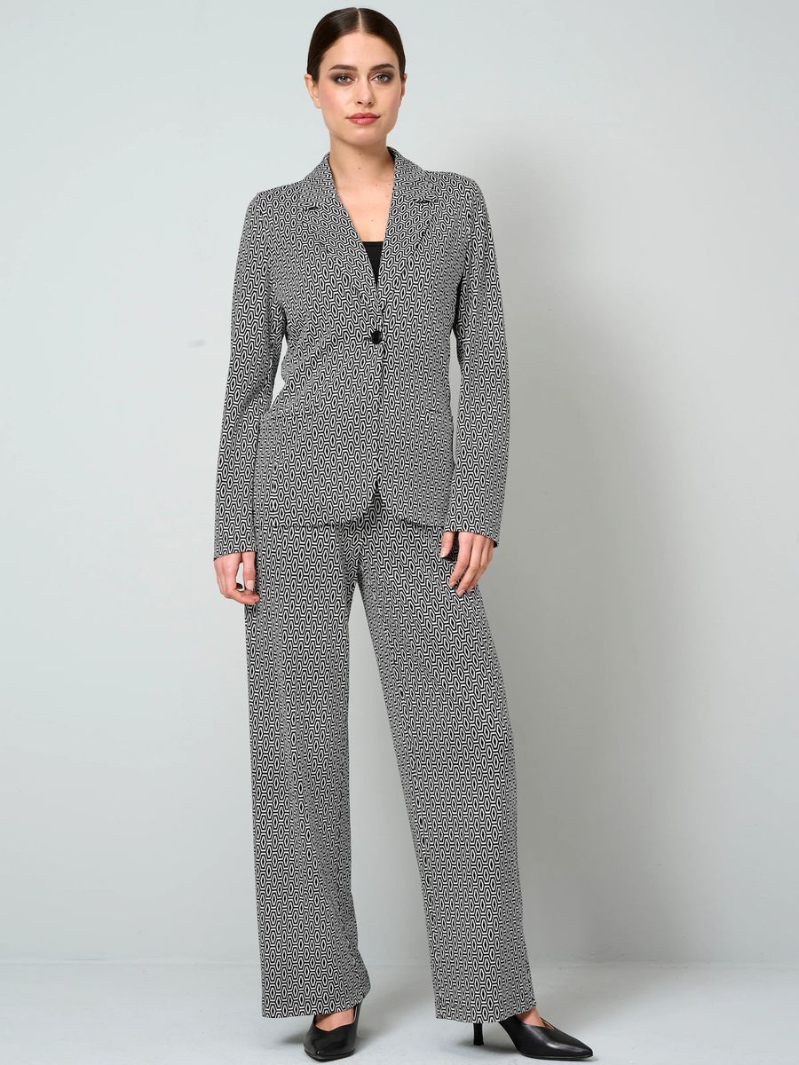 Taillierter Blazer mit Grafik-Print