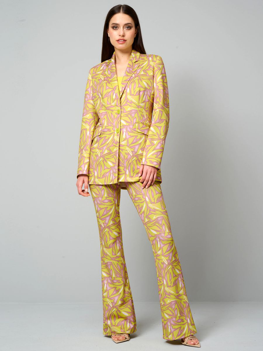 Taillierter Blazer mit Grafikprint