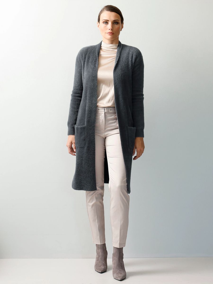 Weiche Long-Strickjacke