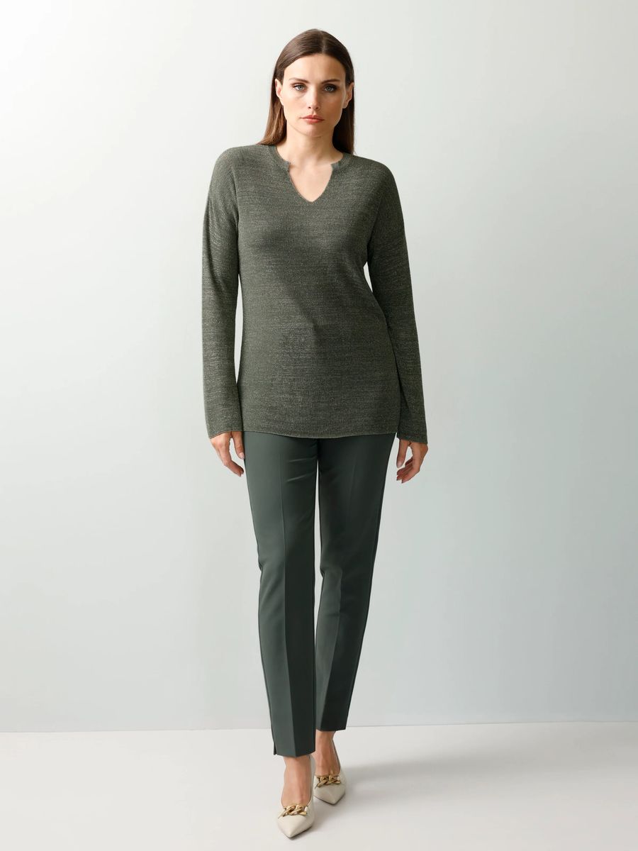 Strukturierter Glanz-Strickpullover