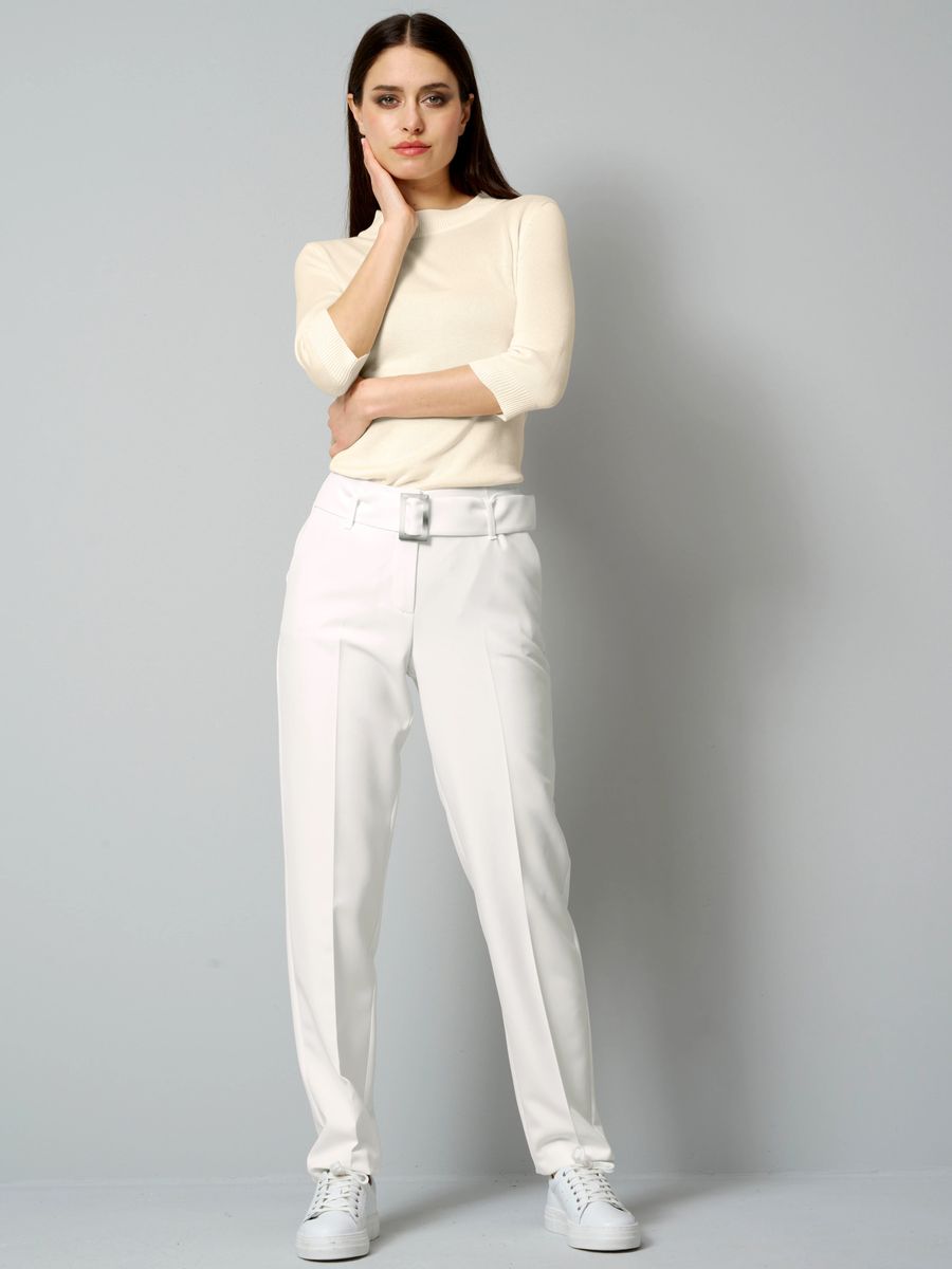 High-Waist Karottenhose mit Gürtel