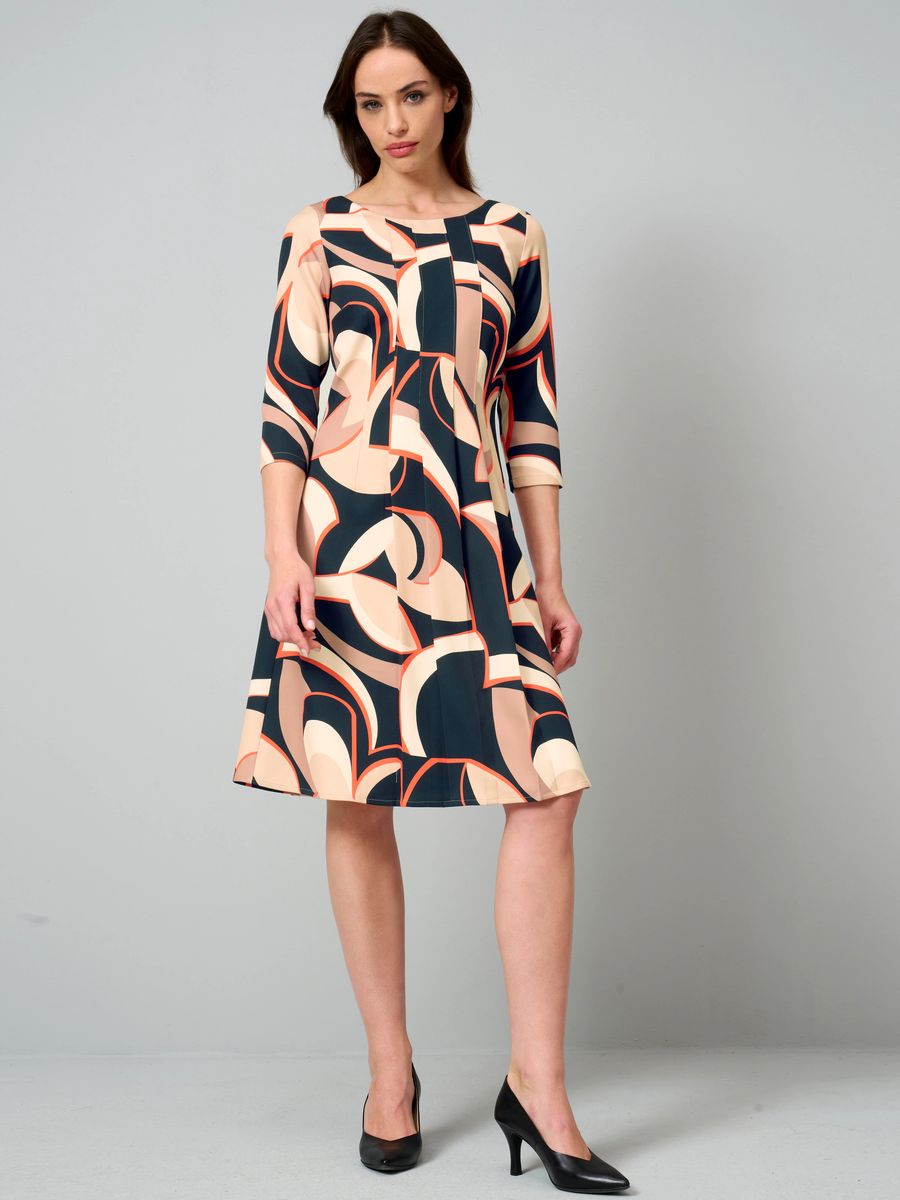 Midikleid mit grafischem Print