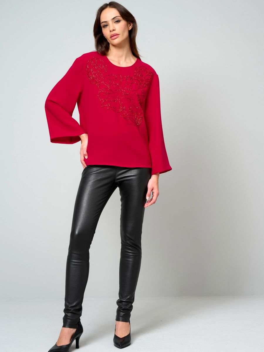 Elegante Bluse mit Perlenmotiv