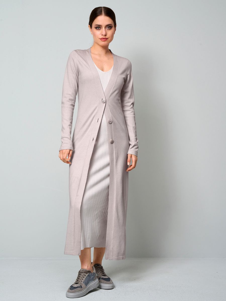 Eleganter Feinstrick-Cardigan in Maxilänge