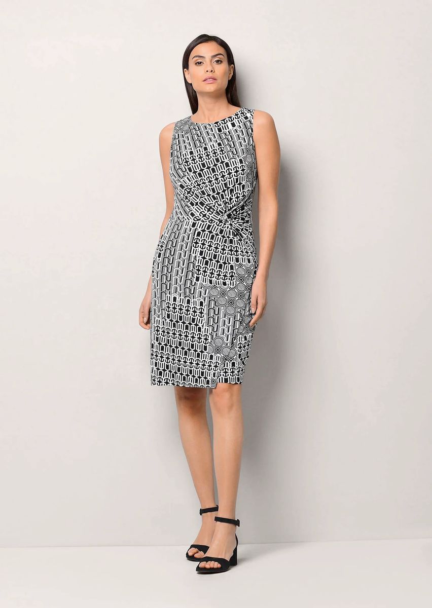 Jerseykleid mit Knotendetail und Grafikprint