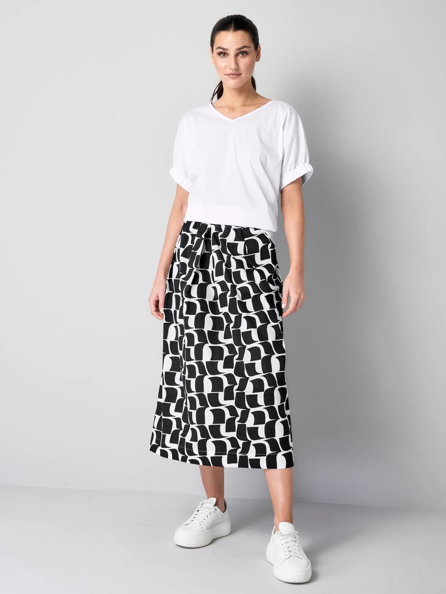 Oversized V-Ausschnitt Popeline-Bluse