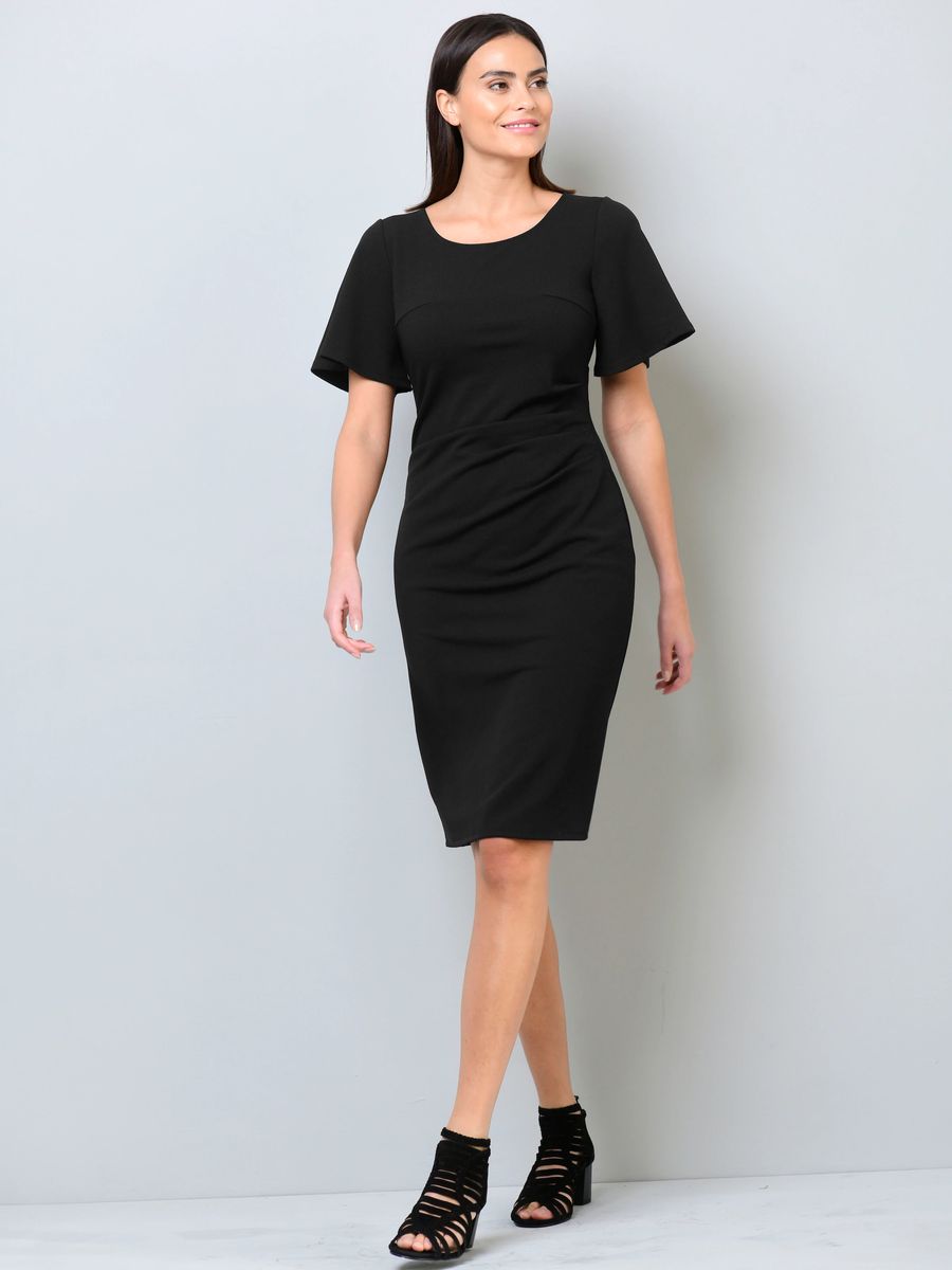 Elegantes Jerseykleid mit seitlicher Raffung
