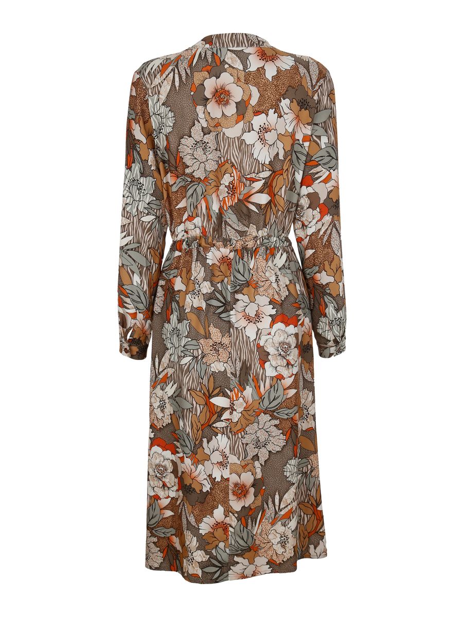 Florales Midi-Hemdblusenkleid