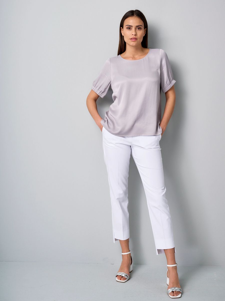 Kurzarm-Pullover mit Metallic-Effekt