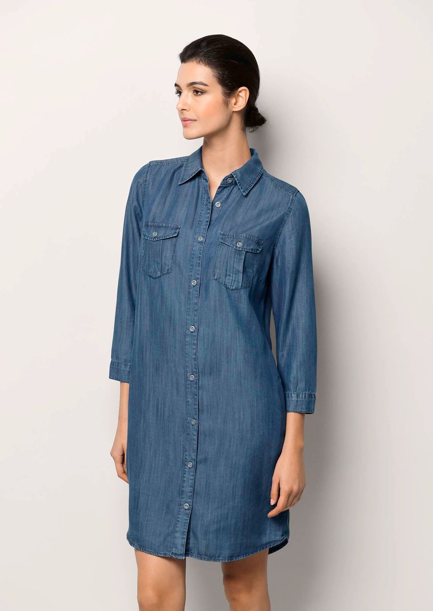 Lyocell-Kleid in Jeans-Optik