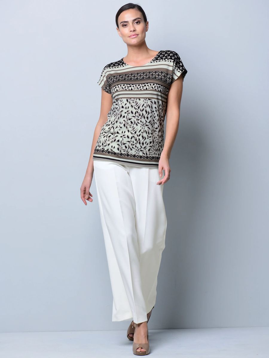 Kurzarm-Top mit Mix-Print