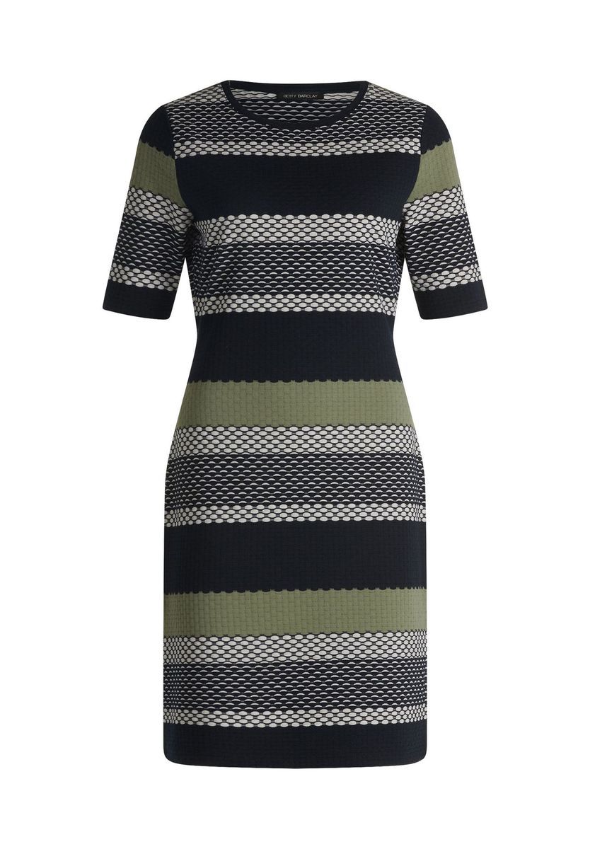 Gestreiftes Strickkleid mit kurzen Ärmeln