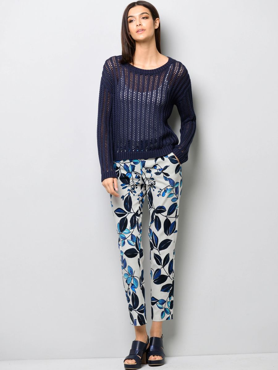 V-Ausschnitt Viskosebluse mit Floralprint