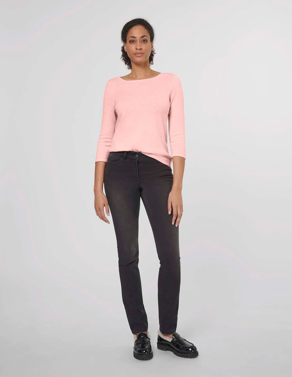 Eleganter Kaschmirpullover mit U-Boot-Ausschnitt