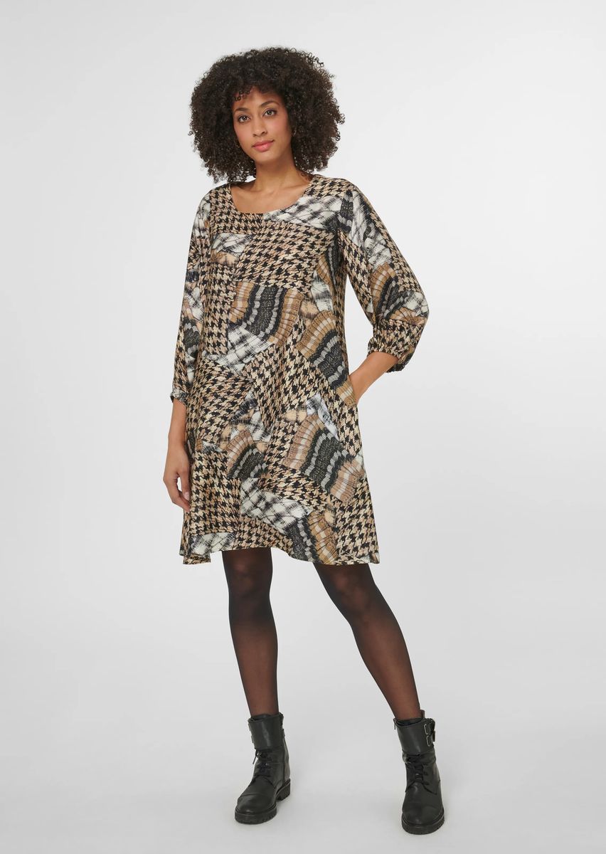 A-Linien-Kleid mit Patchwork-Muster