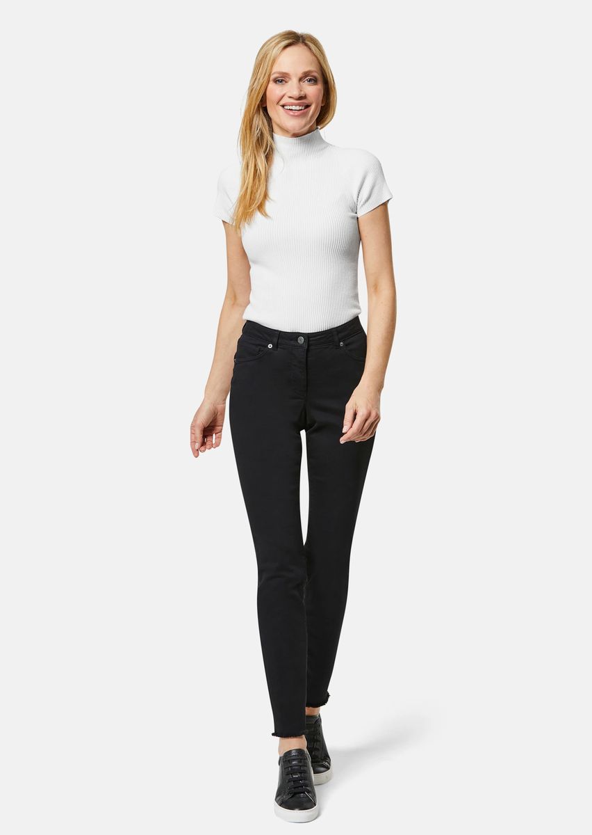 Skinny-Denim mit Fransensaum