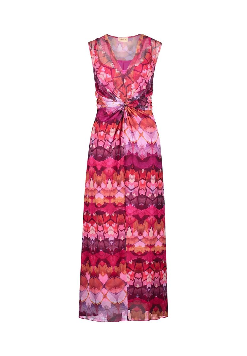 Maxikleid mit geometrischem Muster und Twist