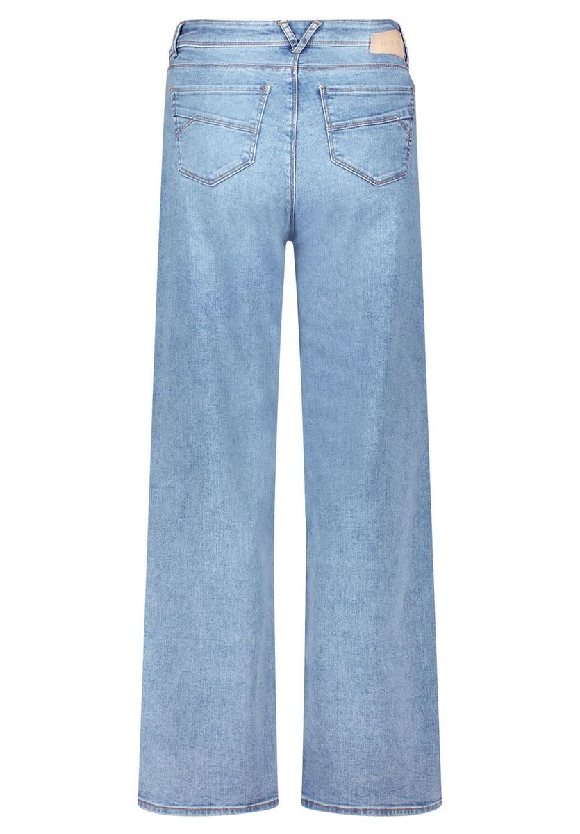 Hochtaillierte Wide-Leg Jeanshose aus Denim