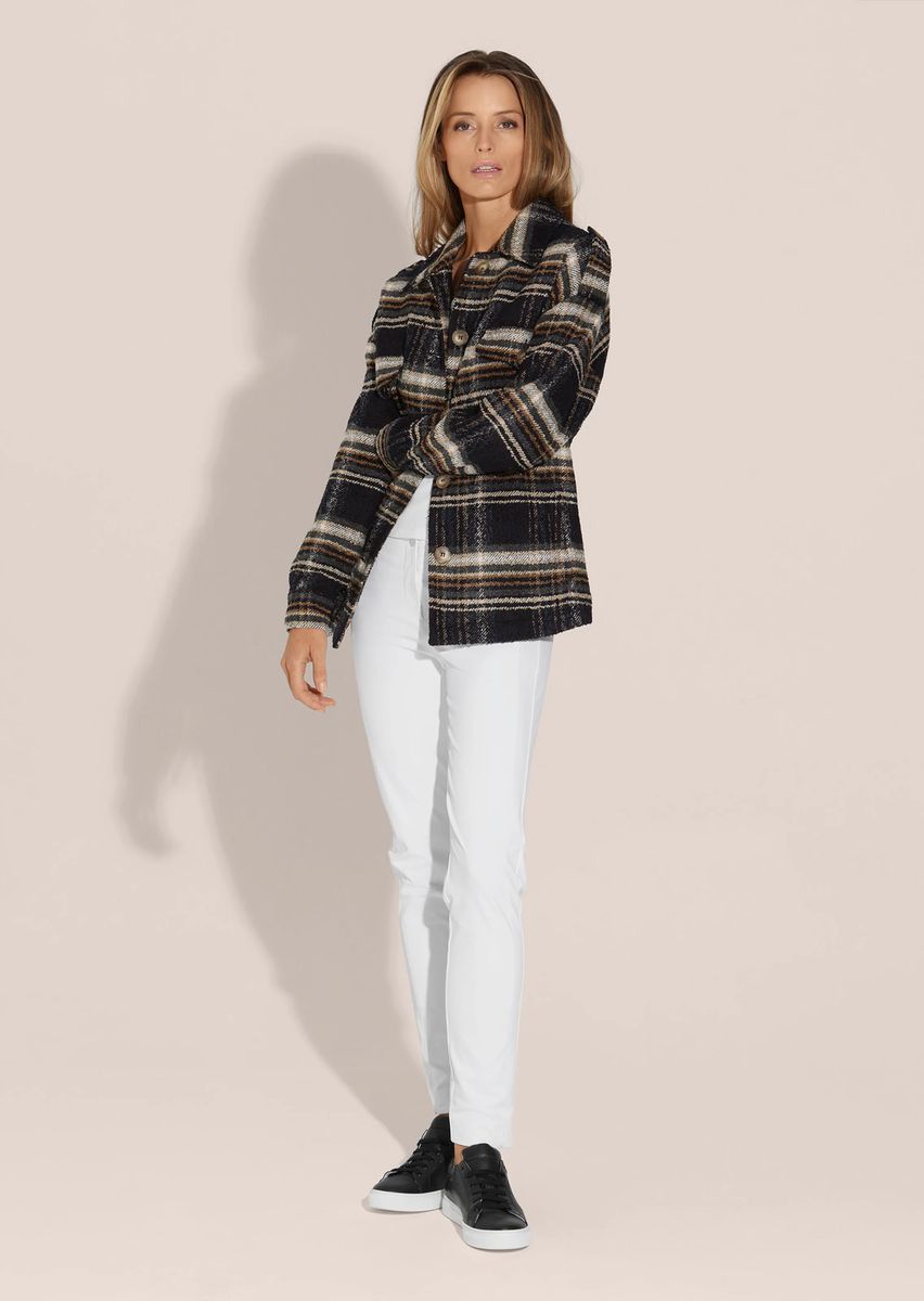 Oversized-Hemdjacke mit Karomuster