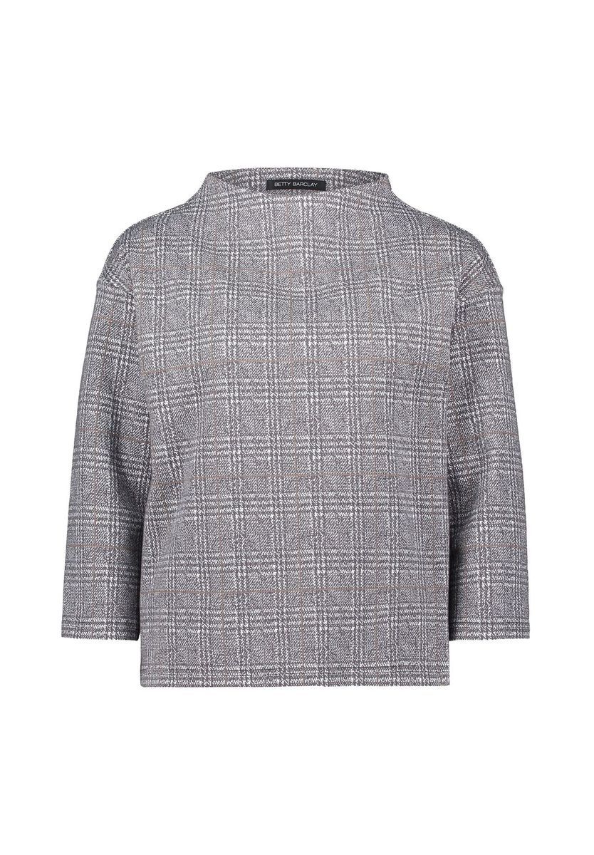 Kariertes Jacquard Rollkragen Sweatshirt