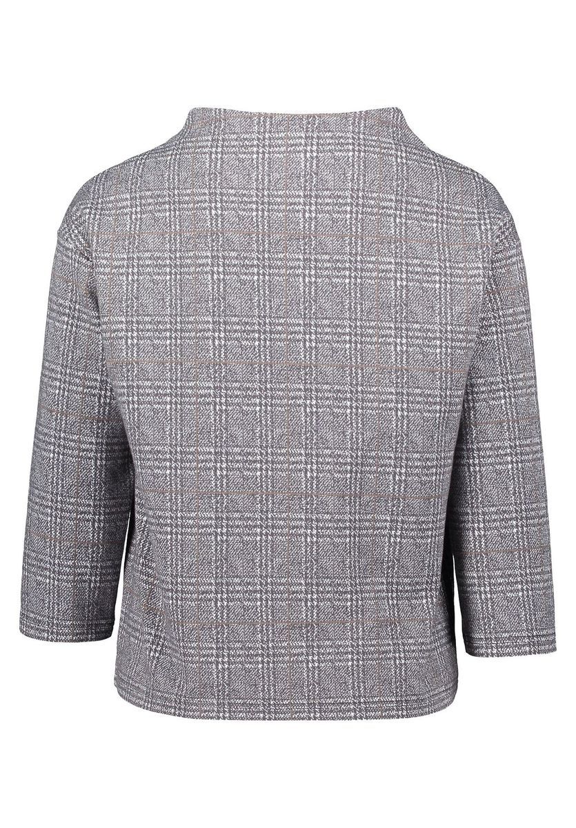 Kariertes Jacquard Rollkragen Sweatshirt