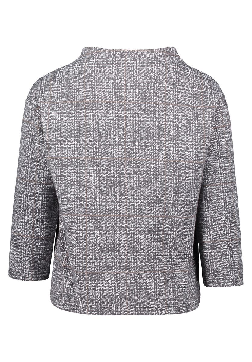 Kariertes Jacquard Rollkragen Sweatshirt