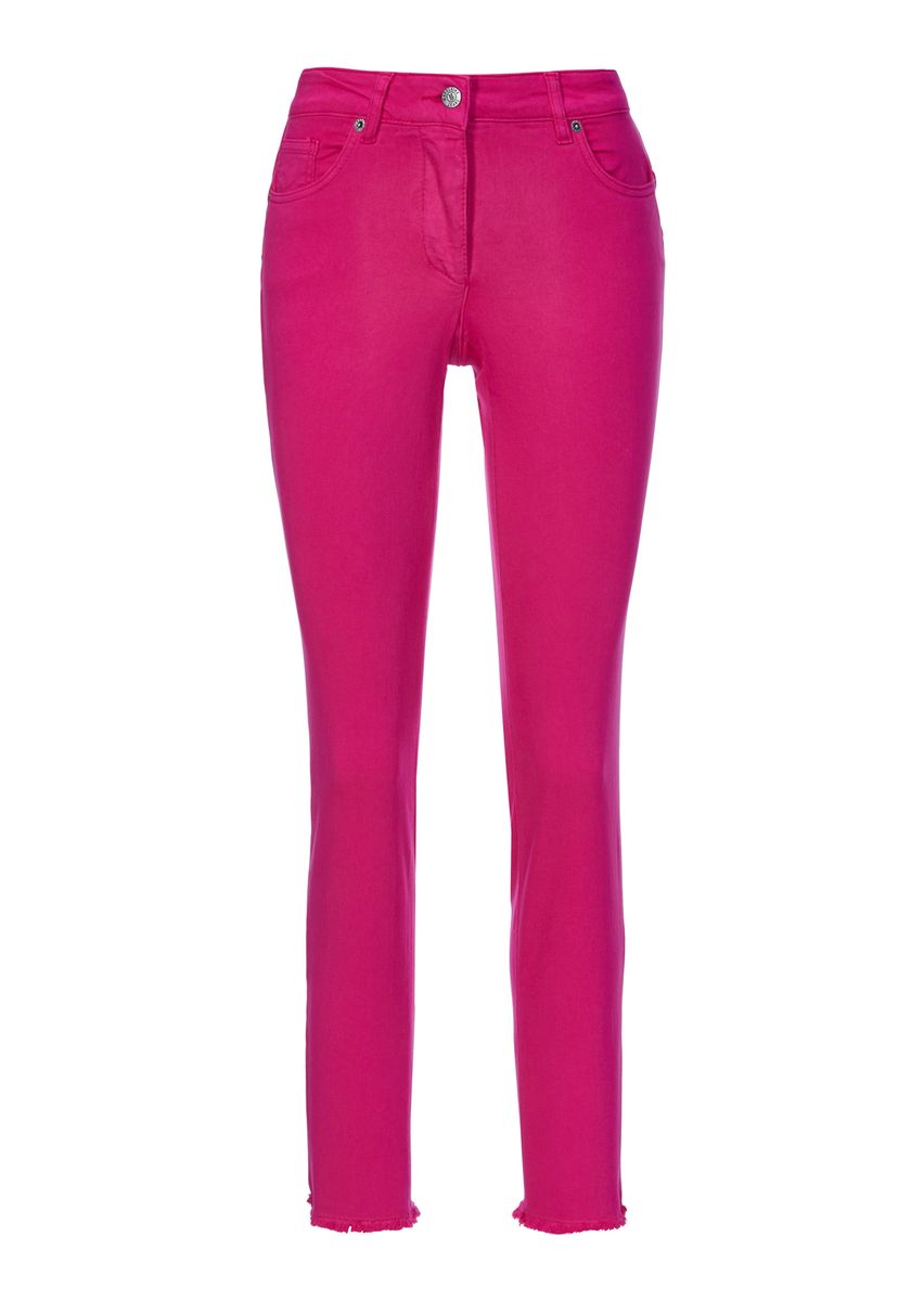 Slim-Fit Jeans mit Fransensaum