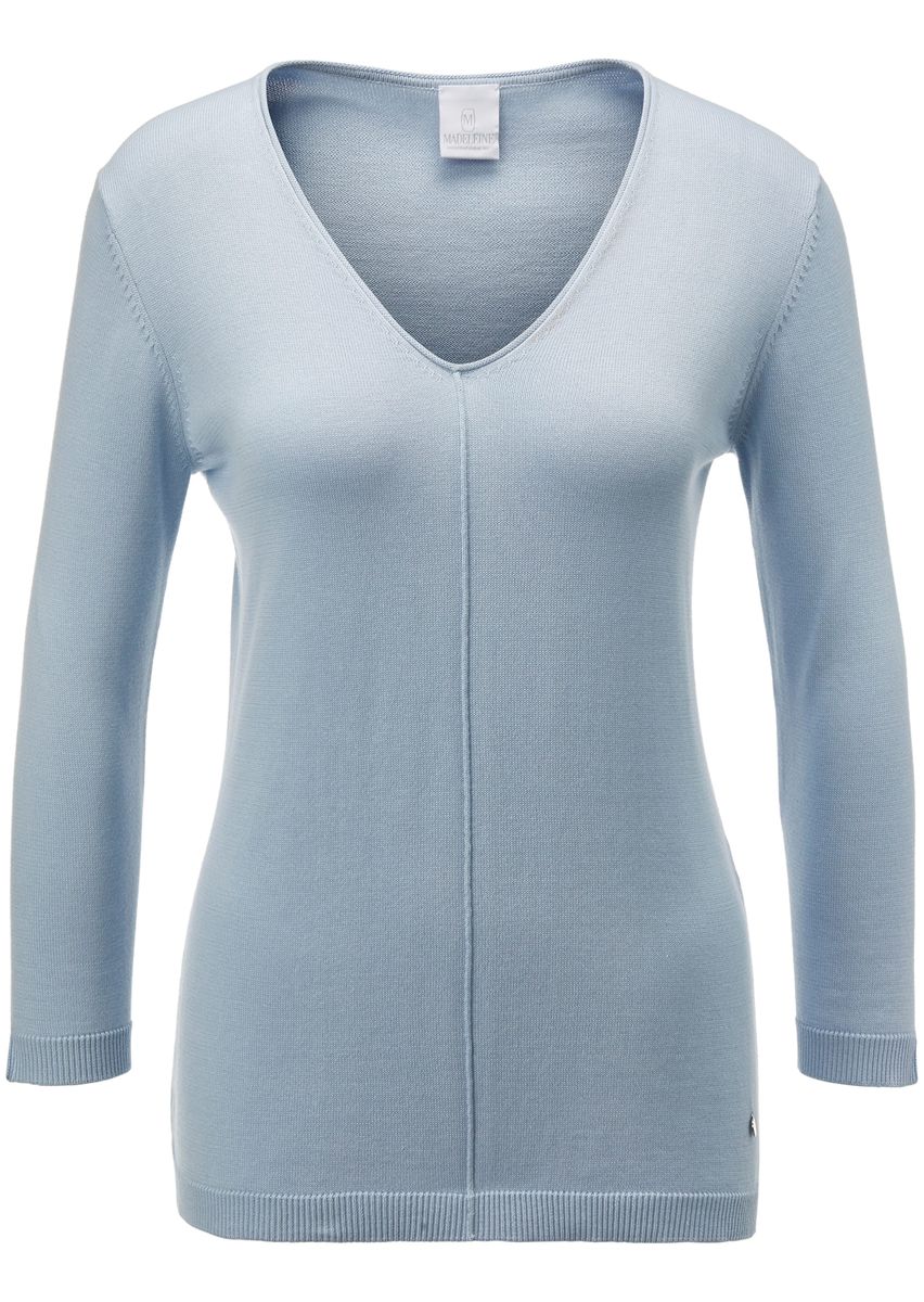 Supima-Baumwollpullover mit V-Ausschnitt