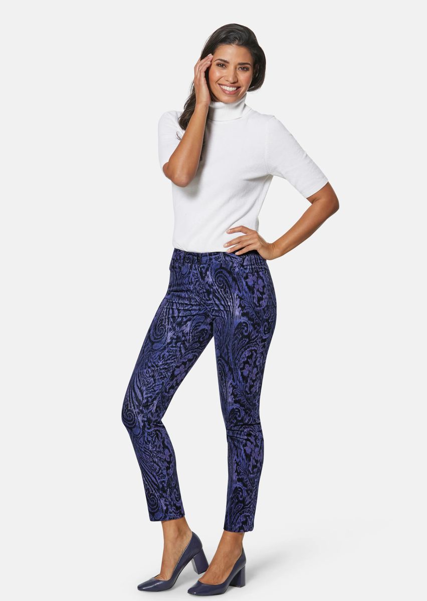 Samtige Paisley-Hose in Schmaler Form