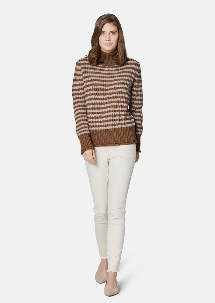 Oversize-Streifenpullover aus Schurwolle