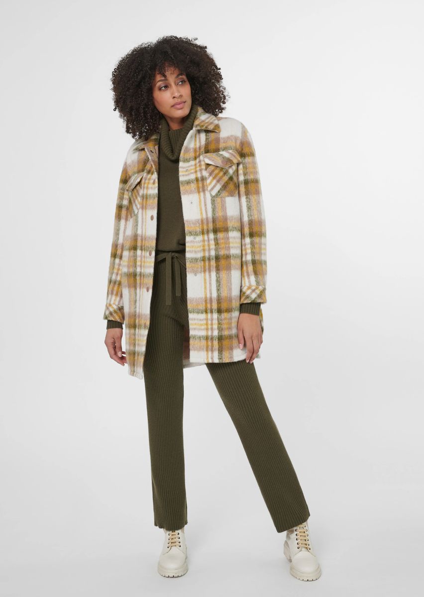 Lange Flanell-Hemdjacke mit Karo