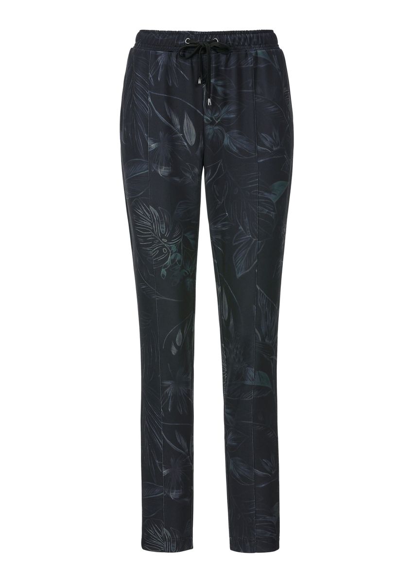 Elegante Joggpants mit Blatt-Print