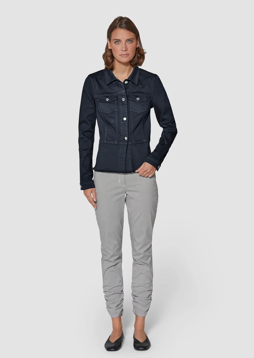 Jeansjacke mit Schößchen-Saum